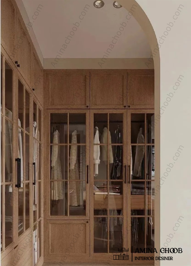 کمد دیواری روکش چوب